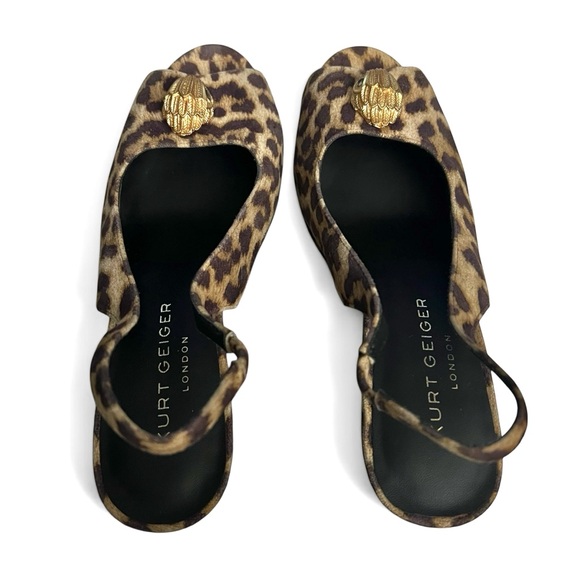 Kurt Geiger London Leopard Slingback Platform Wedge Sandals Women’s 9 Maximalist - Picture 7 of 13